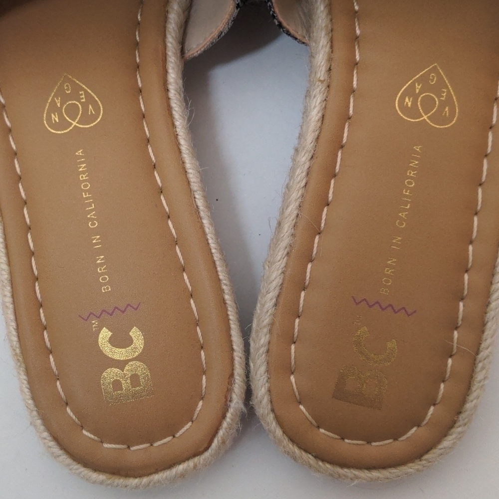 BC Born in California Vegan Fringe Espadrille Slides 7.5 - Picture 7 of 7